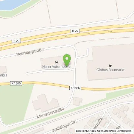 Standortübersicht der Tankstelle Hahn Automobile GmbH & Co. KG in 71384 Weinstadt