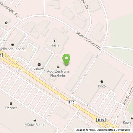 Standortübersicht der Tankstelle Hahn Automobile GmbH & Co. KG in 75179 Pforzheim
