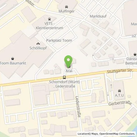 Standortübersicht der Tankstelle Hahn Automobile GmbH & Co. KG in 73614 Schorndorf