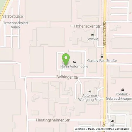 Standortübersicht der Tankstelle Hahn Automobile GmbH & Co. KG in 74321 Bietigheim-Bissingen