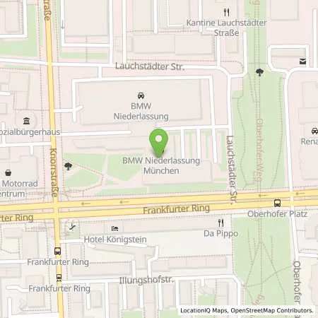 Standortübersicht der Tankstelle BMW AG Niederlassung München in 80807 München