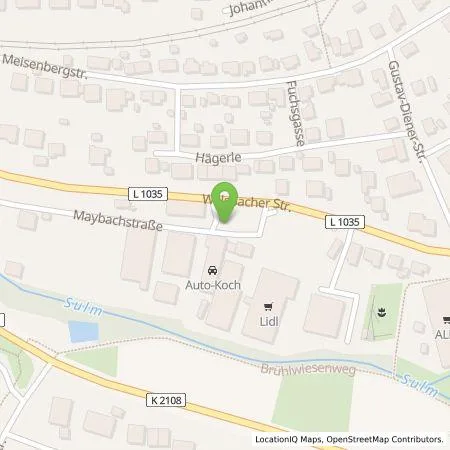 Standortübersicht der Tankstelle AUTO MEISTER in 74182 Obersulm (Affaltrach)