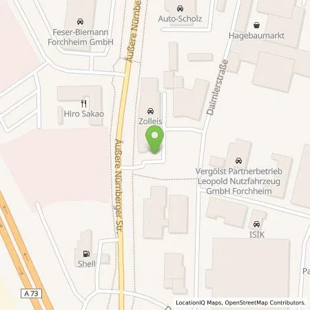 Standortübersicht der Tankstelle KLF Karosserie und Lackzentrum Forchheim GmbH&Co.KG in 91301 Forchheim