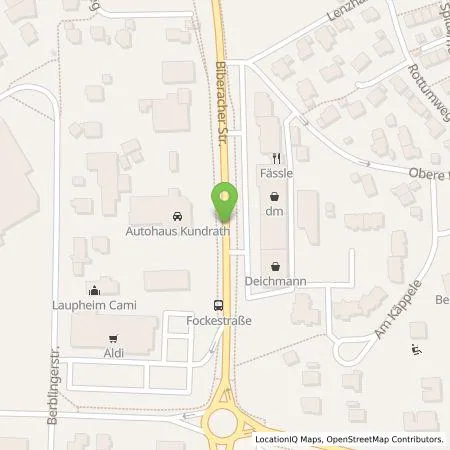 Standortübersicht der Tankstelle AutoCenter Benz GmbH in 88471 Laupheim