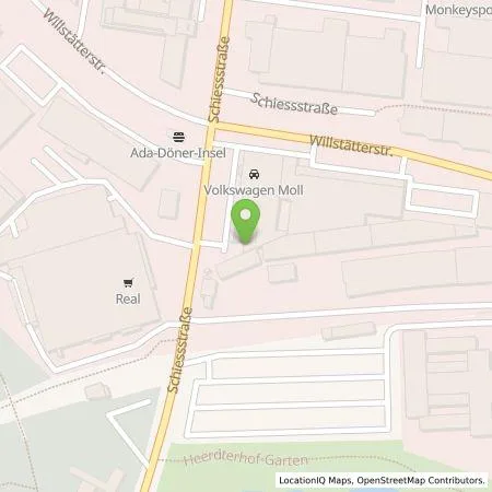 Standortübersicht der Tankstelle Autohaus Adelbert Moll GmbH & Co KG in 40549 Düsseldorf