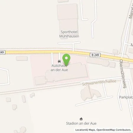 Standortübersicht der Tankstelle Autohaus Albertsmeyer GmbH & Co.KG in 99974 Mühlhausen/Thüringen