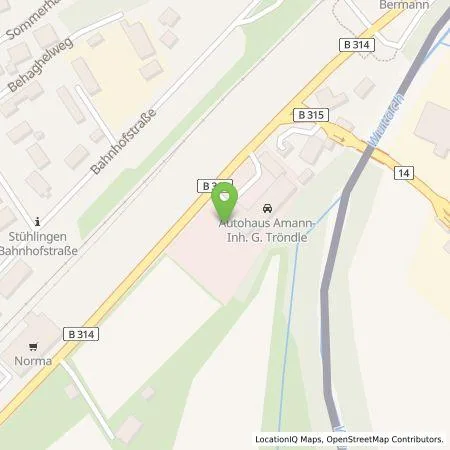 Standortübersicht der Tankstelle Autohaus Amann GmbH in 79780 Stühlingen