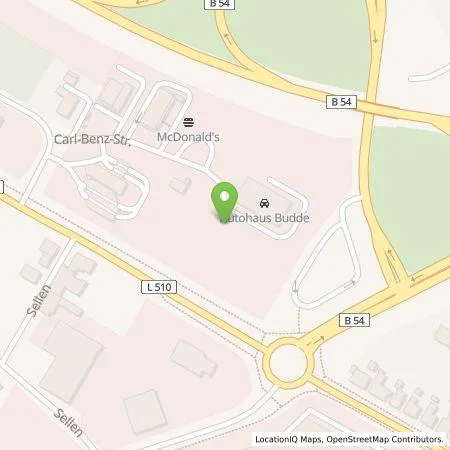 Standortübersicht der Tankstelle Autohaus Budde GmbH in 48565 Steinfurt