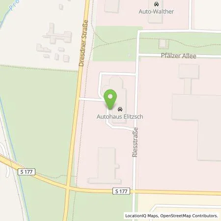 Standortübersicht der Tankstelle Autohaus Elitzsch GmbH in 01471 Radeburg
