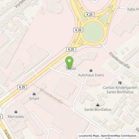 Standortübersicht der Tankstelle Autohaus Evers GmbH & Co. KG in 23554 Lübeck