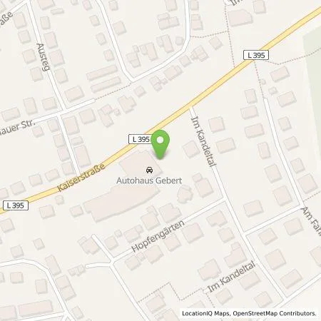 Standortübersicht der Tankstelle Autohaus Gebert GmbH in 66862 Kindsbach
