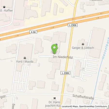 Standortübersicht der Tankstelle Autohaus Gelnhausen Geiger & Liebsch GmbH & Co.KG in 63589 Linsengericht