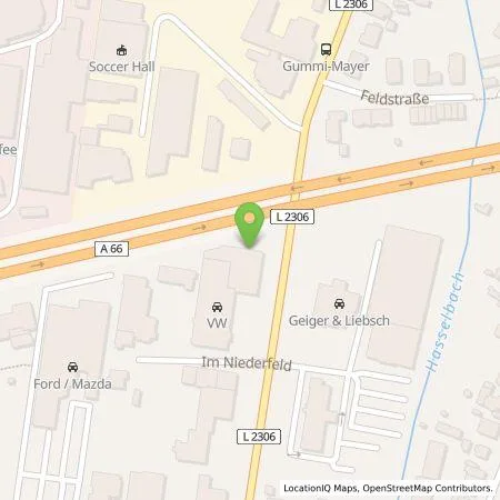 Standortübersicht der Tankstelle Autohaus Gelnhausen Geiger & Liebsch GmbH & Co.KG in 63589 Linsengericht