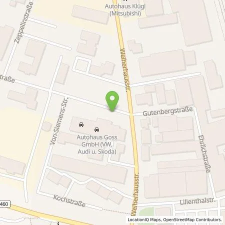 Standortübersicht der Tankstelle Autohaus Goss GmbH in 64646 Heppenheim (Bergstraße)