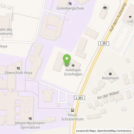 Standortübersicht der Tankstelle Autohaus Grünhagen GmbH & Co KG in 27318 Hoya