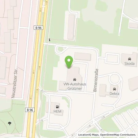 Standortübersicht der Tankstelle Autohaus Grützner GmbH in 17033 Neubrandenburg