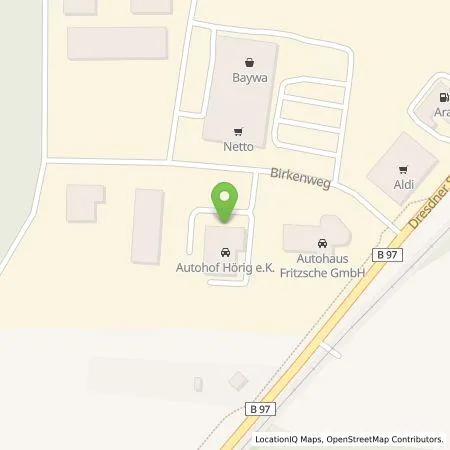 Standortübersicht der Tankstelle Autohaus Hörig GmbH in 01936 Königsbrück