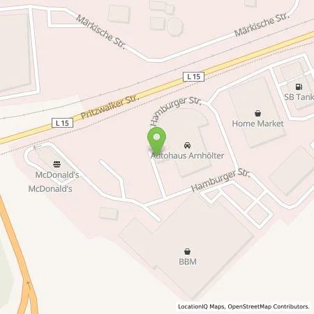 Standortübersicht der Tankstelle Autohaus Jensen Wittstock GmbH in 16909 Wittstock/Dosse