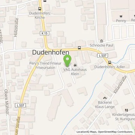 Standortübersicht der Tankstelle Autohaus Klein GmbH & Co. KG in 67373 Dudenhofen