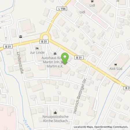 Standortübersicht der Tankstelle Autohaus Konrad Martin GmbH & Co KG in 78333 Stockach