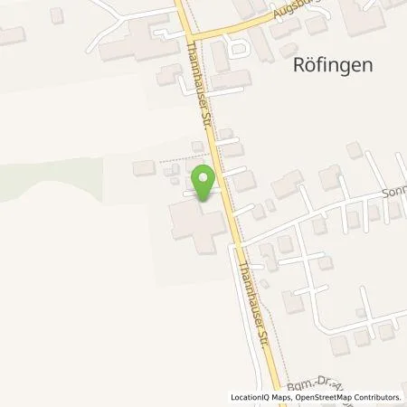Standortübersicht der Tankstelle Autohaus Köpf GmbH in 89365 Röfingen