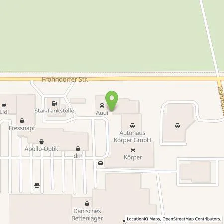 Standortübersicht der Tankstelle Autohaus Körper GmbH in 99610 Sömmerda