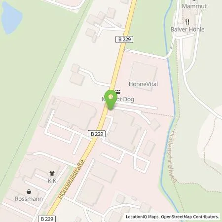 Standortübersicht der Tankstelle Autohaus Levermann GmbH in 58802 Balve