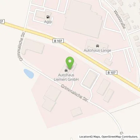 Standortübersicht der Tankstelle Autohaus Liemert e.K. in 04680 Colditz