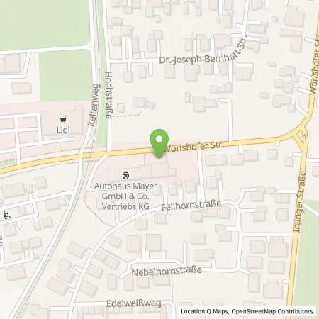 Standortübersicht der Tankstelle Autohaus Mayer GmbH & Co. Vertriebs KG in 86842 Türkheim