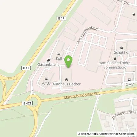 Standortübersicht der Tankstelle Autohaus Ortner GmbH & Co. KG in 86956 Schongau