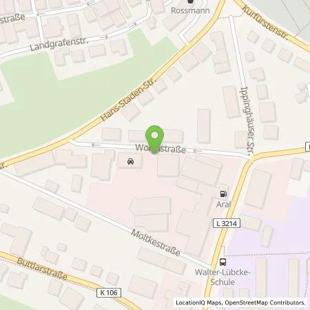 Standortübersicht der Tankstelle Autohaus Ostmann GmbH & Co. KG in 34466 Wolfhagen