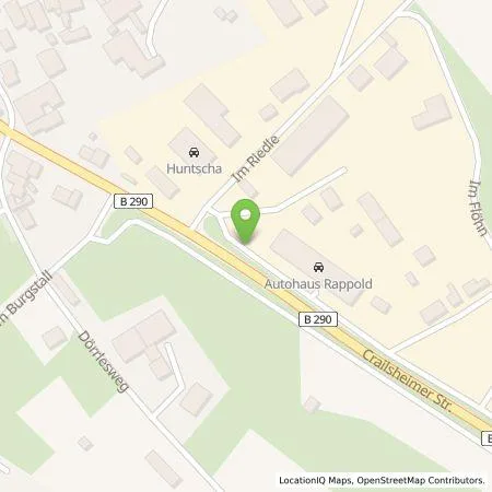 Standortübersicht der Tankstelle Autohaus Rappold GmbH in 74572 Blaufelden