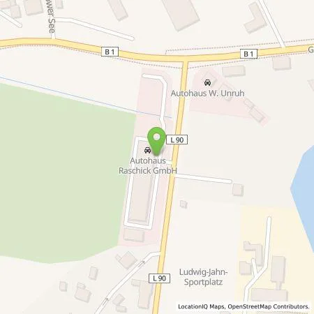 Standortübersicht der Tankstelle Autohaus Raschick GmbH in 14542 Werder (Havel)