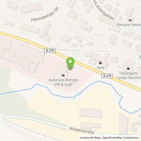 Standortübersicht der Tankstelle Autohaus Romeis GmbH in 36129 Gersfeld (Rhön)
