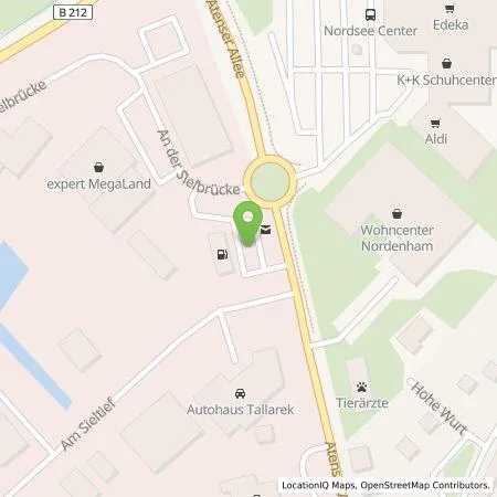 Standortübersicht der Tankstelle Autohaus Tallarek GmbH+Co.KG in 26954 Nordenham