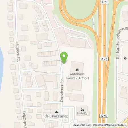 Standortübersicht der Tankstelle Autohaus Tauwald GmbH in 91058 Erlangen