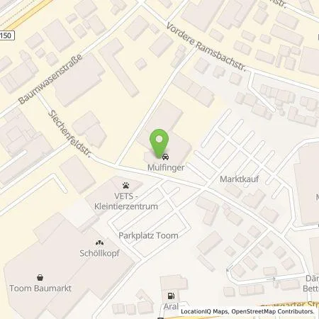 Standortübersicht der Tankstelle Autohaus Walter Mulfinger GmbH in 73614 Schorndorf