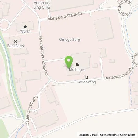 Standortübersicht der Tankstelle Autohaus Walter Mulfinger GmbH in 73457 Essingen