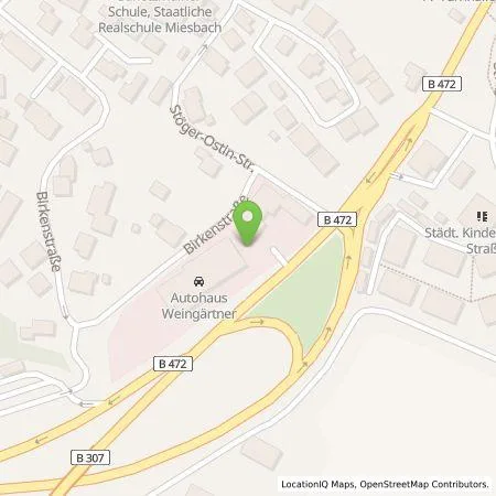 Standortübersicht der Tankstelle Autohaus Weingärtner Miesbach GmbH & Co.KG in 83714 Miesbach