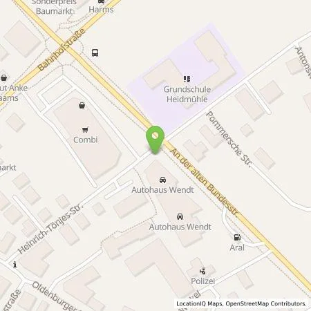 Standortübersicht der Tankstelle Autohaus Wendt GmbH in 26419 Schortens