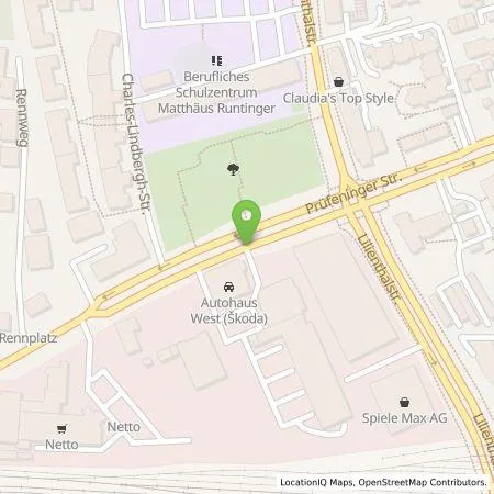 Standortübersicht der Tankstelle Autohaus West Zweigbetrieb der Jepsen Betriebs GmbH & Co. KG in 93049 Regensburg