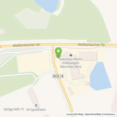 Standortübersicht der Tankstelle Autohaus Wohn GmbH in 95100 Selb