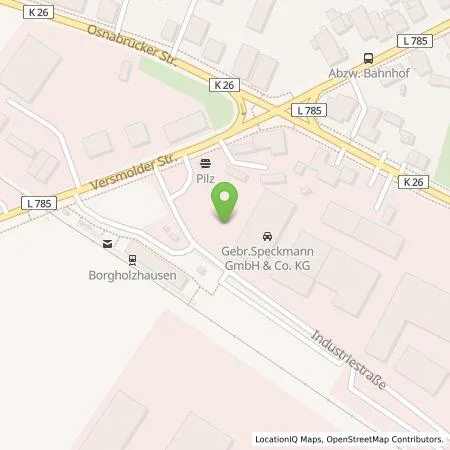 Standortübersicht der Tankstelle Gebr. Speckmann GmbH & Co. KG in 33829 Borgholzhausen