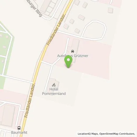 Standortübersicht der Tankstelle Grützner GmbH in 17389 Anklam