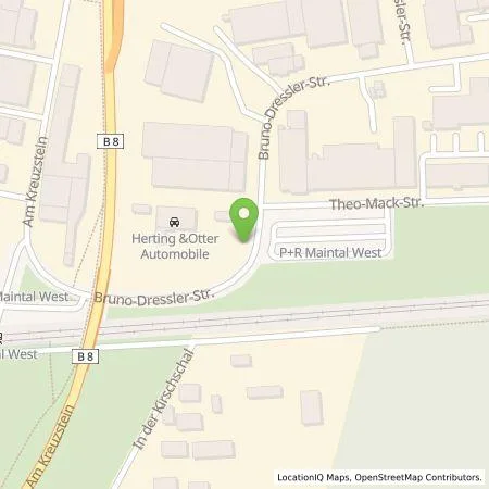 Standortübersicht der Tankstelle Herting & Otter Automobile GmbH in 63477 Maintal