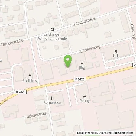 Standortübersicht der Tankstelle Jllig Automobile Gmbh & Co. KG in 89150 Laichingen