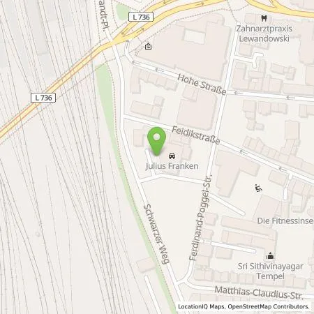 Standortübersicht der Tankstelle Julius Franken + Co. KG in 59065 Hamm