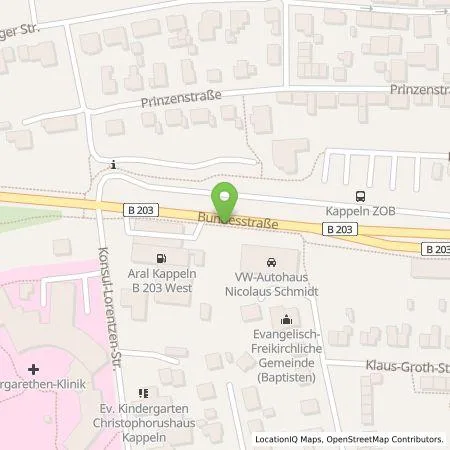 Standortübersicht der Tankstelle Nicolaus Schmidt GmbH & Co. KG in 24376 Kappeln