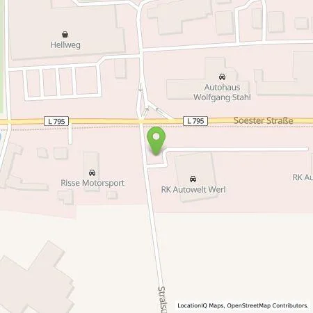 Standortübersicht der Tankstelle RK Autowelt Werl GmbH in 59457 Werl