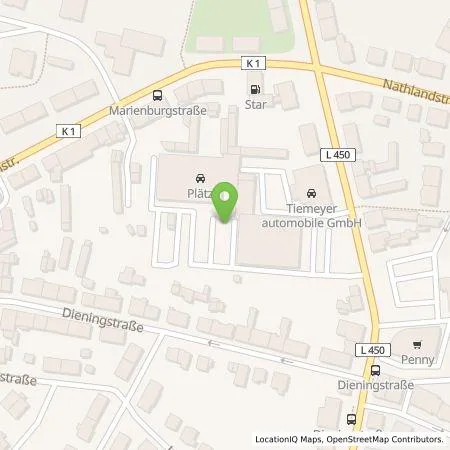 Standortübersicht der Tankstelle Tiemeyer automobile GmbH in 46047 Oberhausen